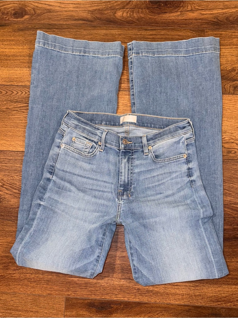 7 For All Mankind Dojo Flare Jeans Light Wash Size 29